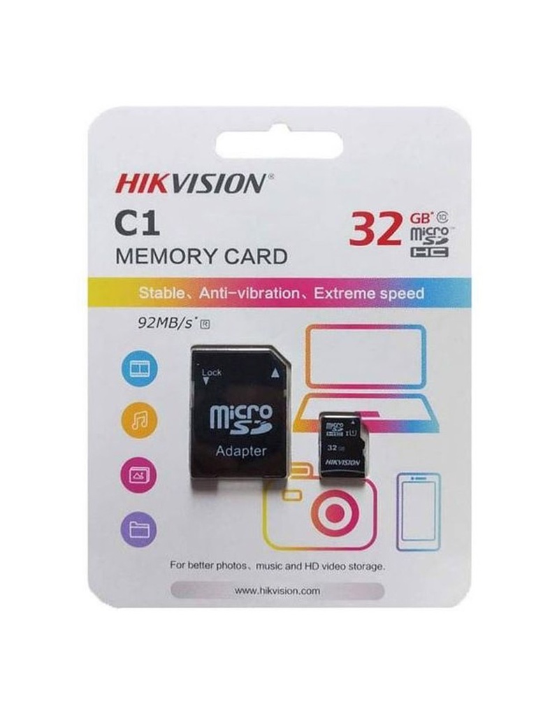 Carte Mémoire Micro SD HIKVISION 16Go class10 HS-TF-C1-16G