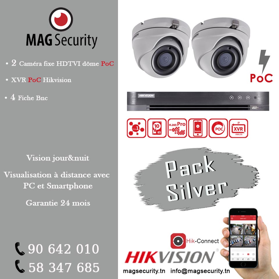 Pack Silver Caméras De Surveillance Hikvision Poc