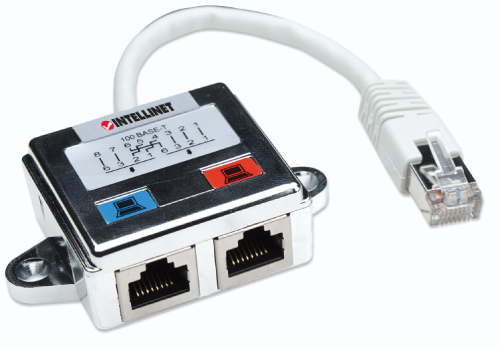 Intellinet Duplicateur Rj 45 Cat 5 Blindé 2 Rj45 / 1 Rj45