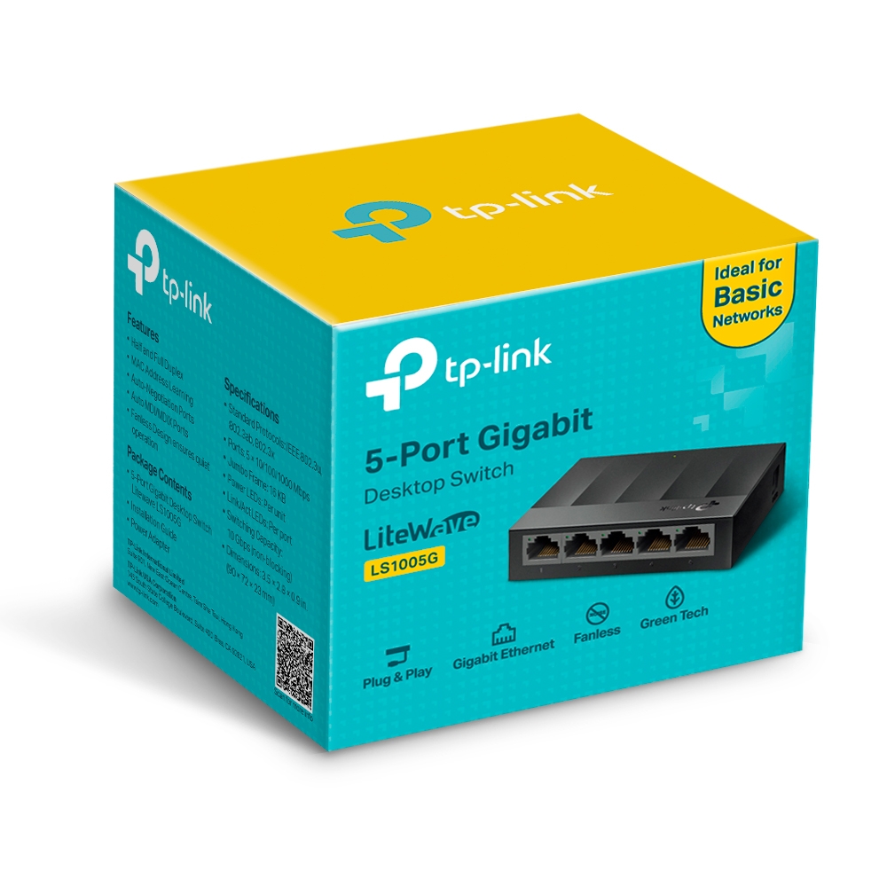 Switch de bureau 5 ports Gigabit - 10/100/1000 Mbps