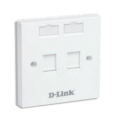 [NFP-0WHI21] D-Link Dual Faceplate Accept Two Keyston Jack With Shutt