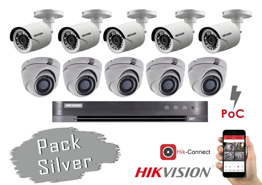 Pack Silver Caméras De Surveillance Hikvision Poc