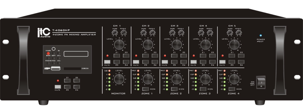 [T-4060MP] Amplificateur Mélangeur Matriciel 4 Canaux Avec Mp3